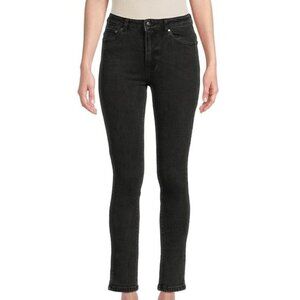 Roberto Cavalli CLASS Black Sprocket Straight High Rise Cropped Jeans 26 NEW